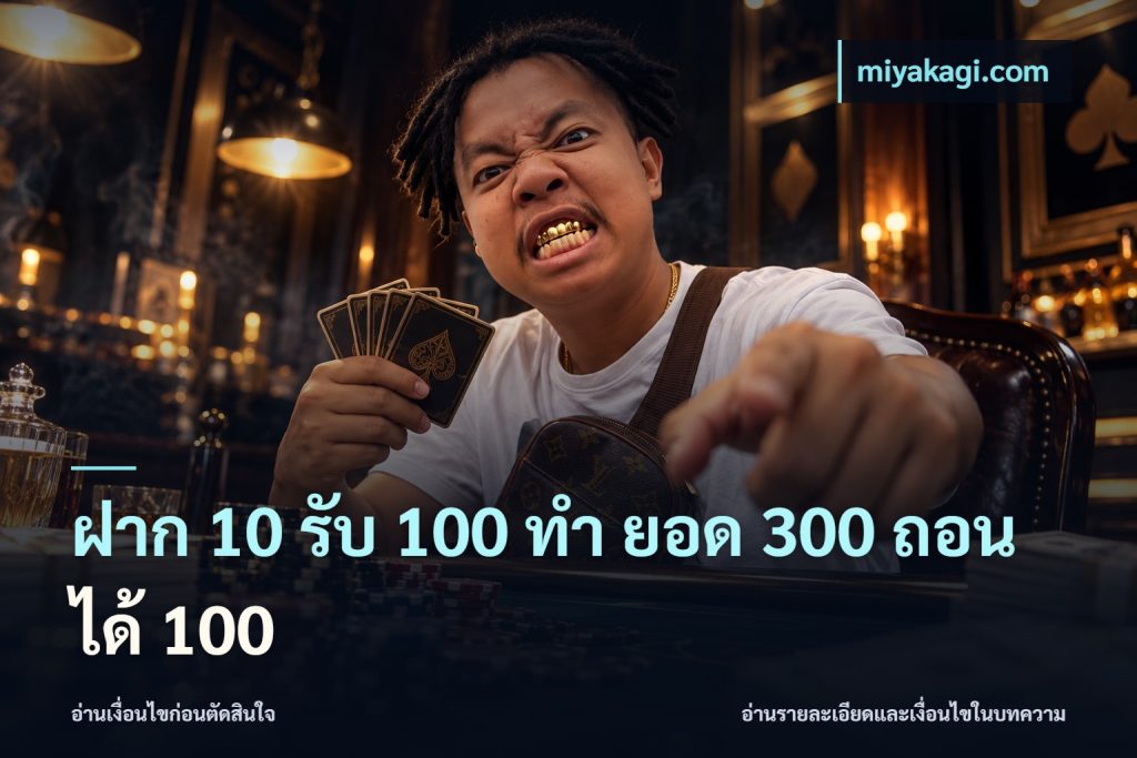 ฝาก 10 รับ 100 ทํา ยอด 300 ถอนได้ 100