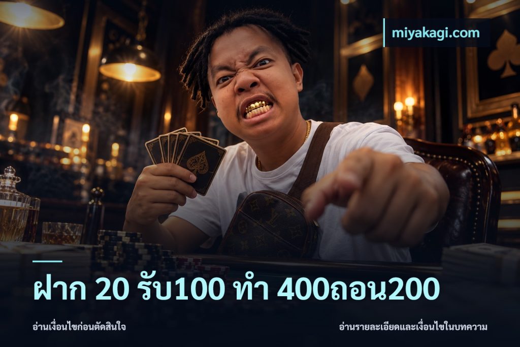 ฝาก 20 รับ100 ทํา 400ถอน200