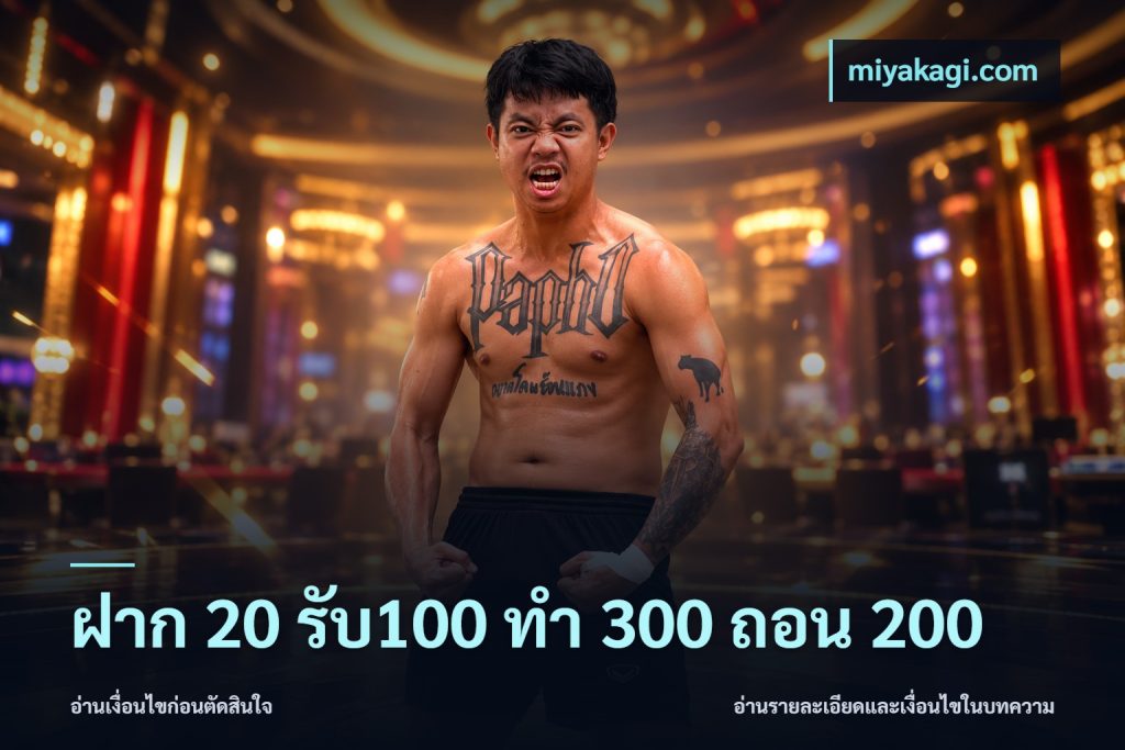 ฝาก 20 รับ100 ทํา 300 ถอน 200
